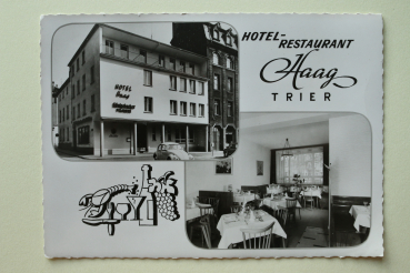 Postcard PC Trier 1960s Hotel Restaurant Haag Town architecture Rheinland Pfalz